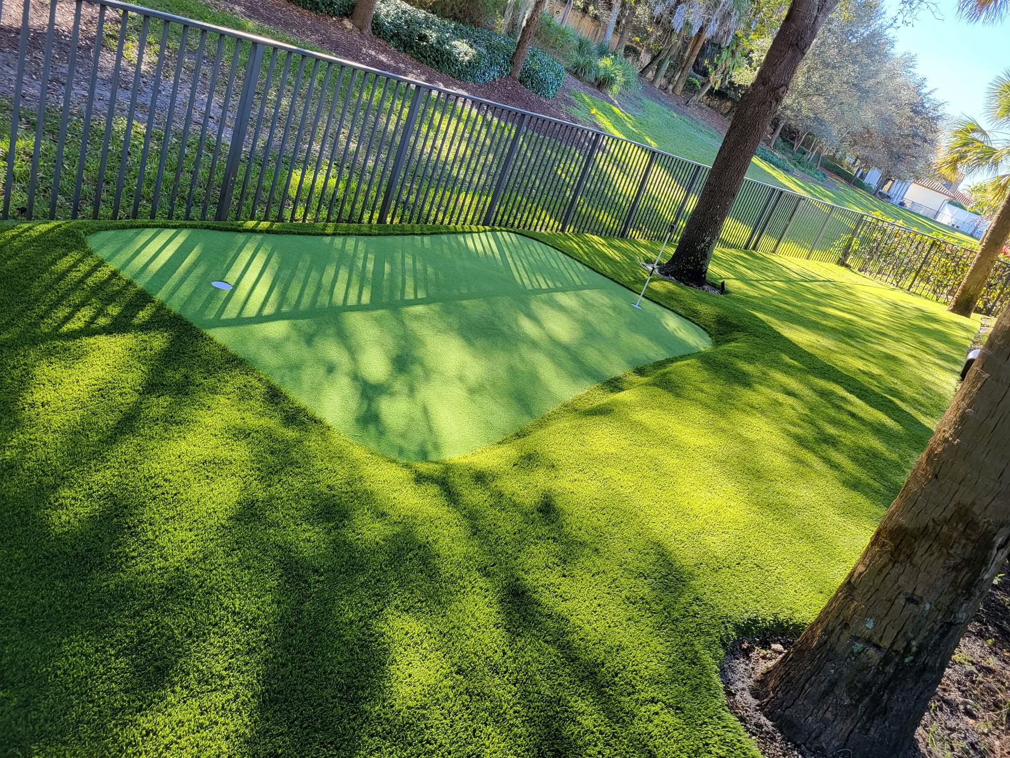 Aerial putting green install