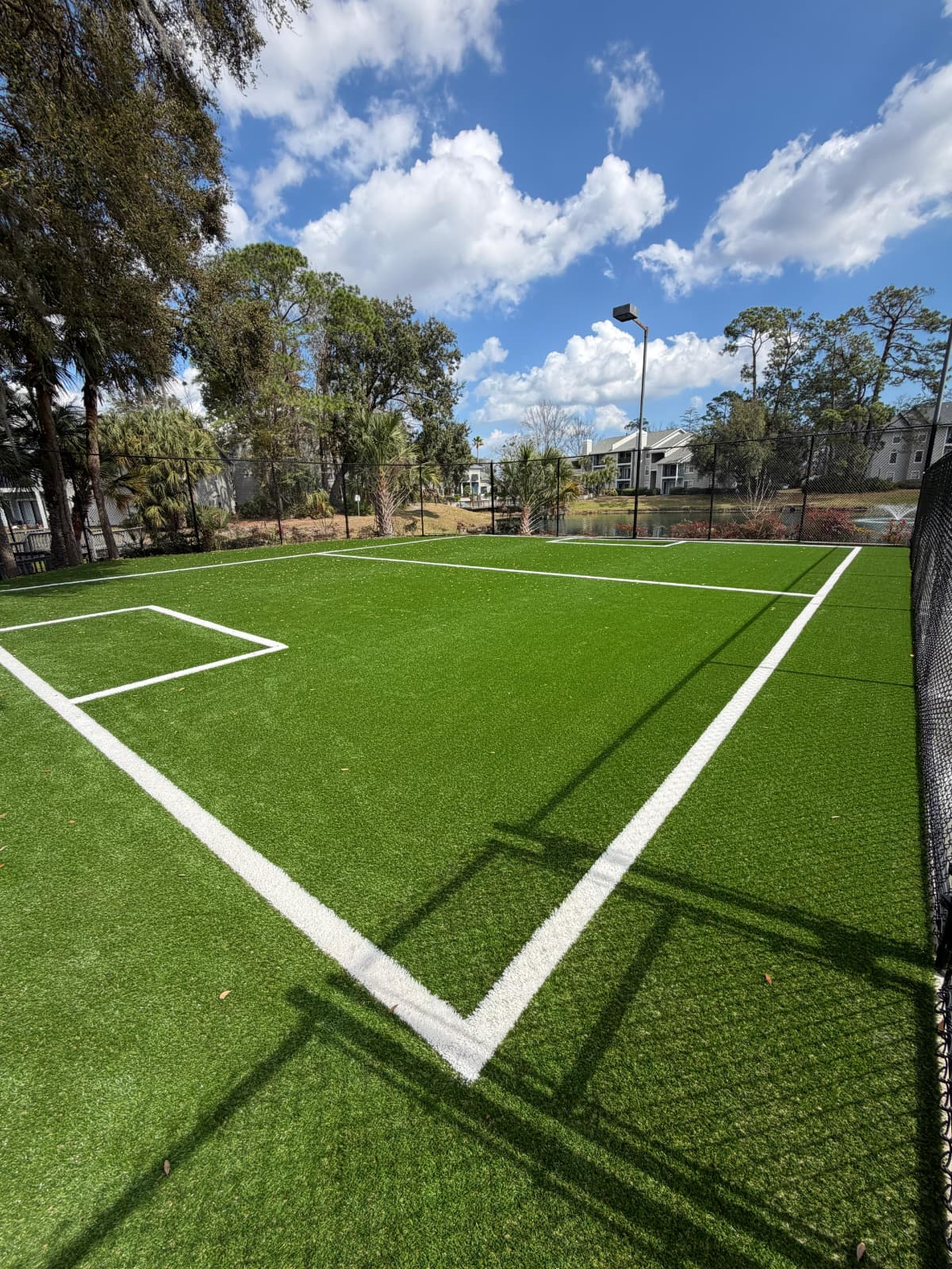 Striped multi-sport turf